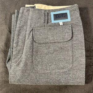 Vintage D&G Dolce & Gabbana Gray Textured Wool-Blend Pants Made in Italy